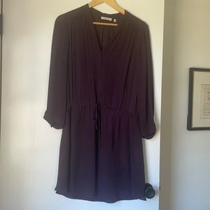 Aritzia “Babaton” Purple Silk Floral Shirtdress Size Medium